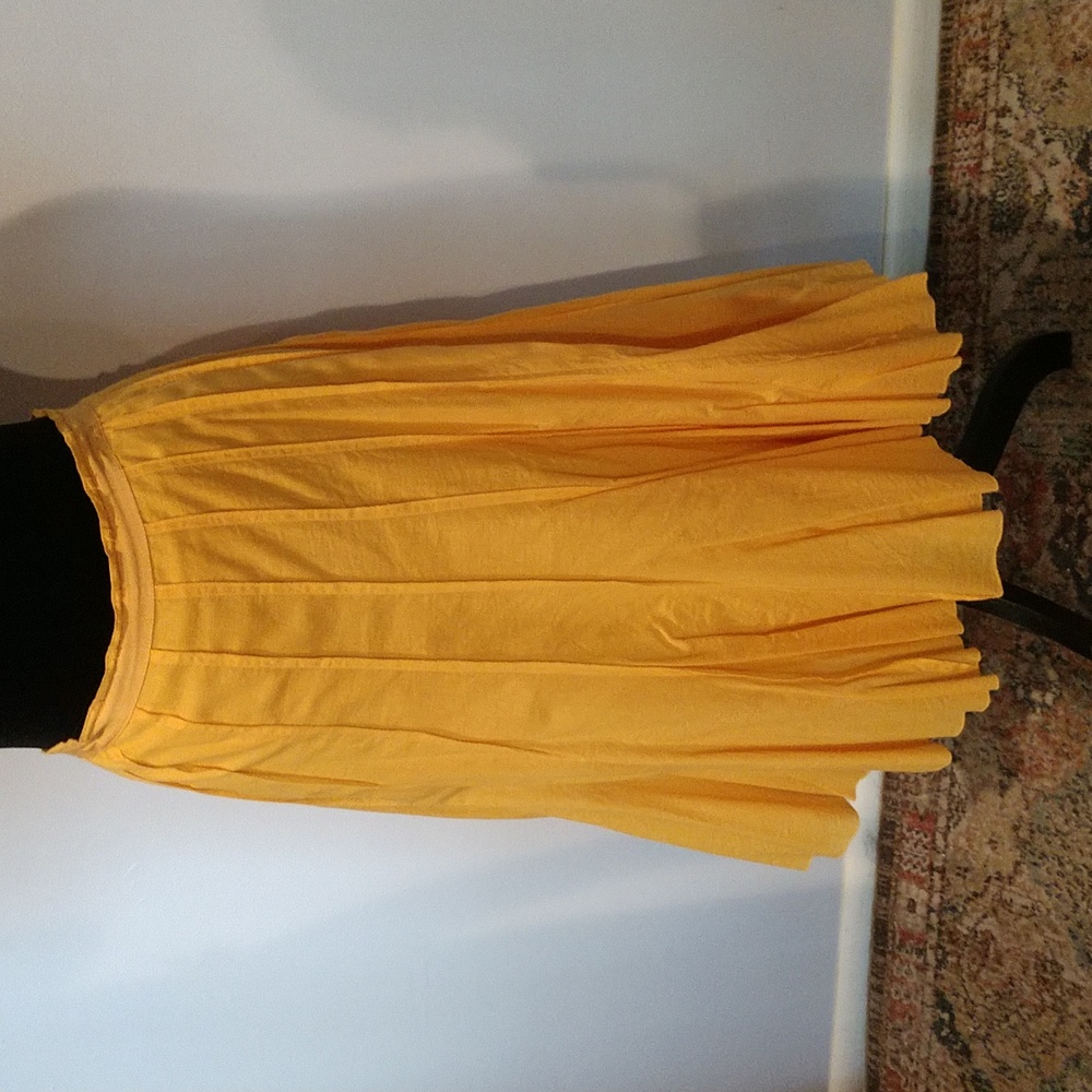 Focus Lifestyle Bright Yellow Cotton A-line Skirt Size 14